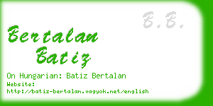 bertalan batiz business card